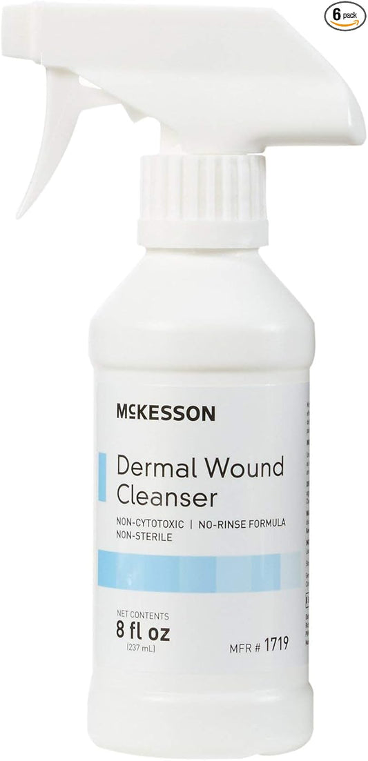 McKesson Dermal Wound Care Cleanser Spray, 8 oz [6 Count] First Aid Wash Solution for Minor Injuries, Cuts, Burns, Scrapes, Sores