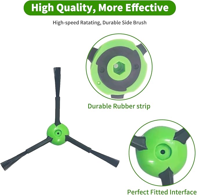 Replacement Parts accessories for Roomba i1+ i7 i7+ i3+ i4+ i6+ i8+/PlusJ7+ E5 E6 E7 I E& J Series Vacuum,3 set Roller Brushes,8 Filters, 8 Side Brushes,1 Caster Wheel (Plastic)