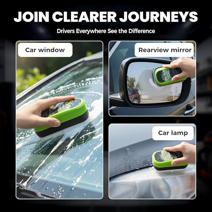 PVZXR Automotive Oil Film Cleaning Brush,Glass Cleaner, Car Windshield Cleaner, 150ml Automotive Oil Film Cleaning Brush - Preserve Clarity, Immediately See the Effects (3PCS)