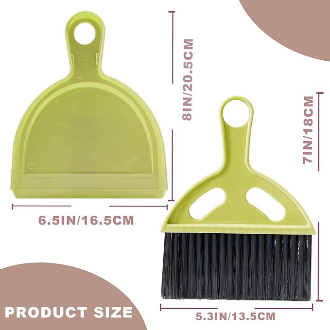 NBGYTECH Mini Broom and Dustpan Set Small Broom with Dustpan Combo Set Portable Cleaning Tools for Home Office RV Learning Camping (Yellow)