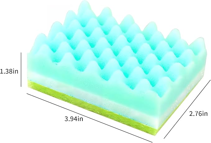 JyliRenz 20 Pack, The Third Generation Dishwashing Sponge, Scrub Sponge, The Wave Shaped Design Makes Them More Suitable for scenarios Such as Kitchen Tableware, countertops, Walls, Porcelain, Etc