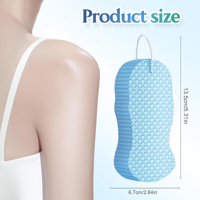 Magic Exfoliating Bath Sponge, 2025 New Super Soft Exfoliating Bath Sponge, 3D Magic Exfoliating Body Scrubber, Shower Sponges for Body Removes Dead Skin (4 Pcs)