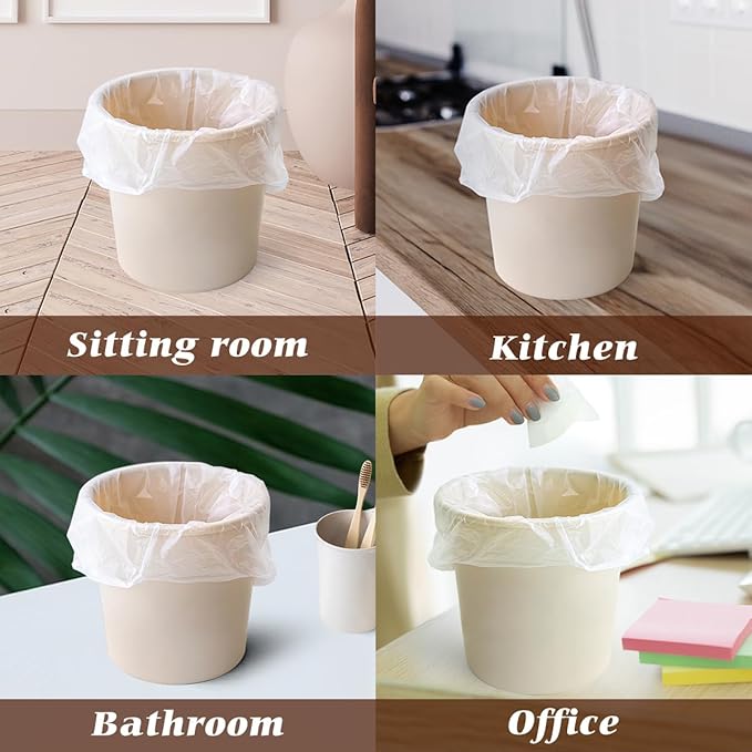 1 Gallon 110 Counts Strong Trash Bags Garbage Bags by Teivio, Bin Liners, for home office kitchen (Clear)