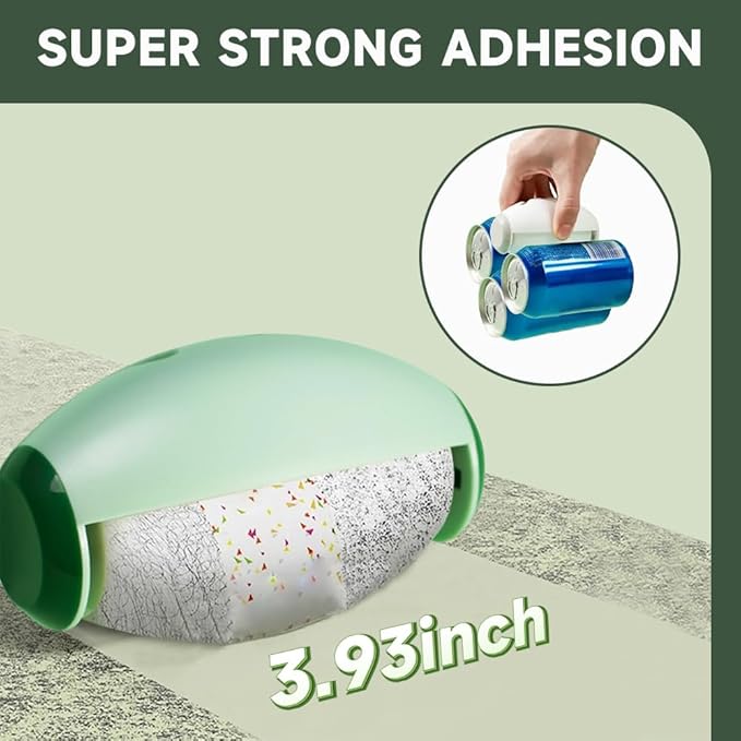 Reusable Silicone Lint Roller, 2025 Upgraded Washable Sticky Roller Powerful Adhesion for Pet Hair and Dust Removal, Portable Home Travel Lint Roller for Clothes Bed Sofa (1, White)