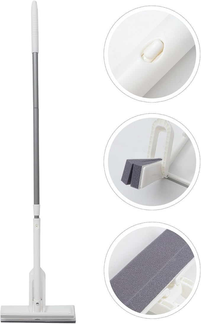 Cabilock Small Self-Wringing Sponge Mop for Adults Strong Water Absorption Mini Cleaning Tool for Tiles Glass Floors Portable Wet Mop for Small Areas Cultivates Ability
