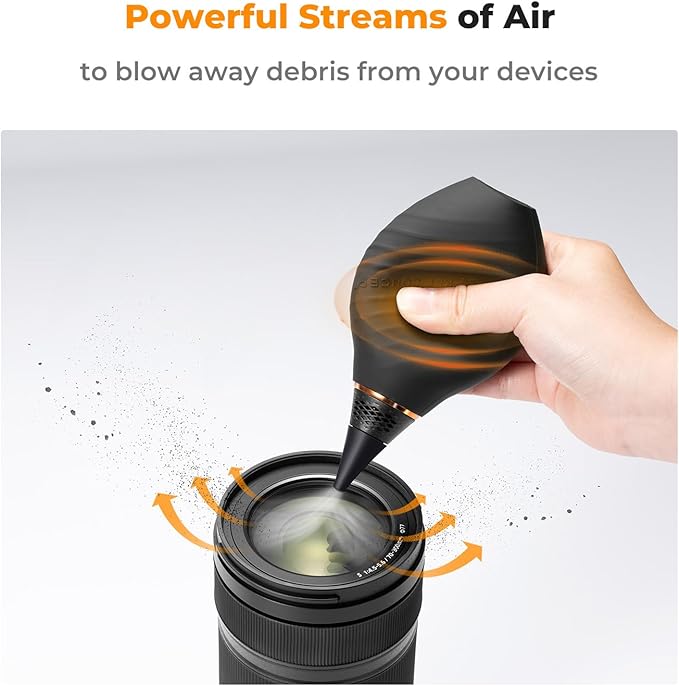 K&F CONCEPT Air Blower, with Long Nozzle/Short Nozzle Switch Design, Single Air Intake Camera Lens Blower, for Digital SLR Lens Sensor LCD Screens Musical Instruments Keyboards Telescope Filters