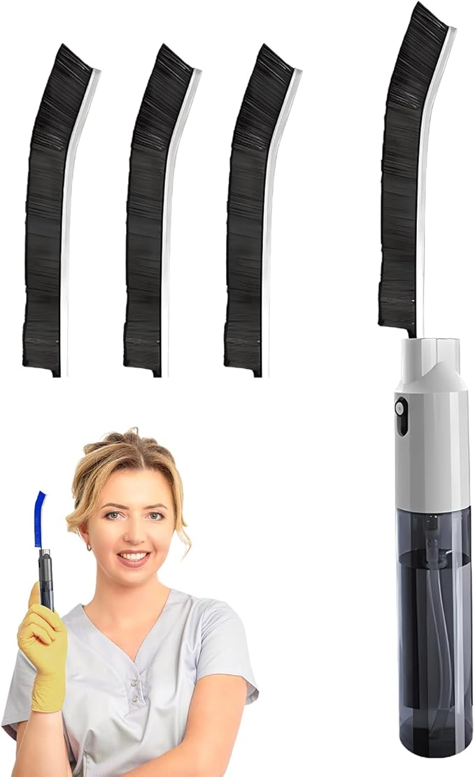 Crevice Cleaning Brush, 2025 New Crevice Cleaning Scrub Brush, Multi-purpose Grout Brush for Bathroom, Durable Sink Cleaning Tool for Kitchen, Portable Toilet Cleaning Brush for Home Users (Black-1pc)