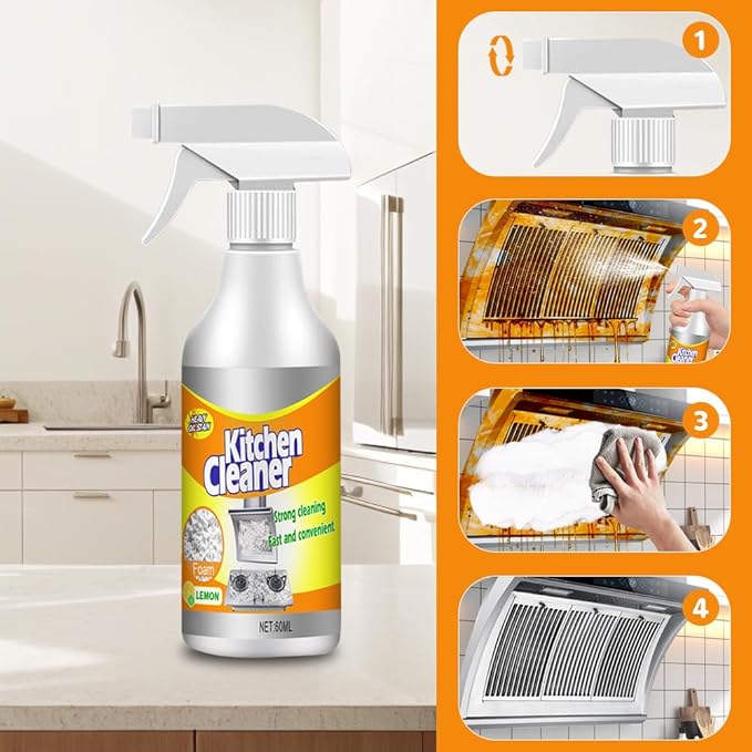 Kitchen Foam Cleaner, 2025 New All-Purpose Foam Spray for Stubborn Stains, Upgraded Multi-Purpose Cleaner for Pots and Pans (2PCS)