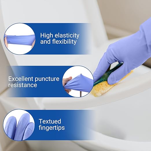 JMU 200 Count Medical Nitrile Gloves Medium, 3.5 Mil Powder Free Latex Free Disposable Gloves for Medical, Cooking, Cleaning