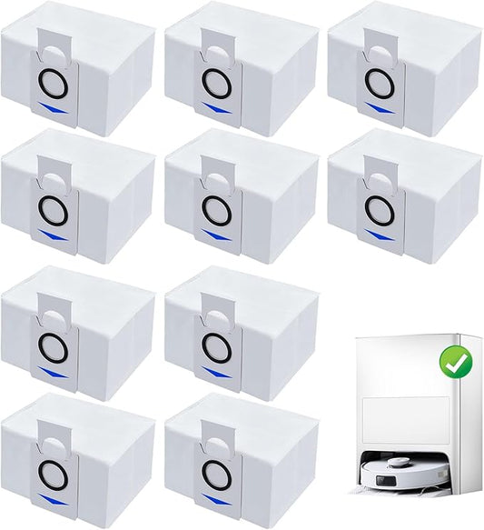 10 PSC Vacuum Bags Compatible with Ecovacs Deebot X1 Omni Turbo T10 T20 Omni T20/T20 Max/T20 Pro/X&T Series Robot Vacuum Cleaner,Dust Bags for Deebot T20 Omni