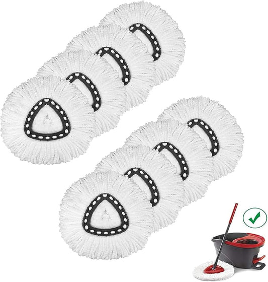 Yeeson Spin Mop Replacement Head, 8 Pack Mop Refill Compatible with Ocedar Triangle Swivel Mops for House Cleaning and Floor Mopping