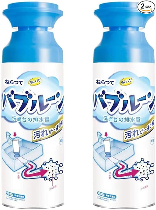Drain Foam Cleaner, Foam Drain Cleaner, Powerful Sink and Drain Cleaner Foam, Liquid Hair Drain Clog Remover, Foaming Drain Cleaner for Kitchen Drain, Sinks, Tubs (2PCS)