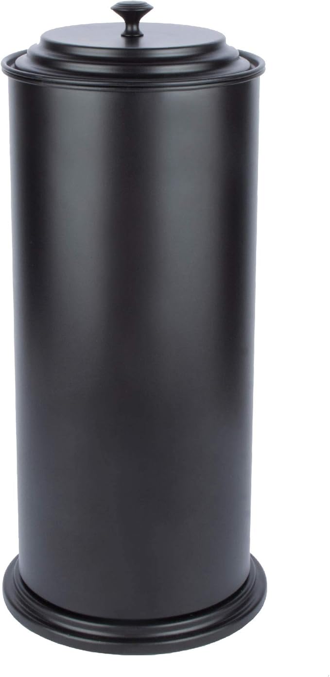 JS Jackson Supplies Free Standing Extra Large Toilet Paper Holder - Matte Black