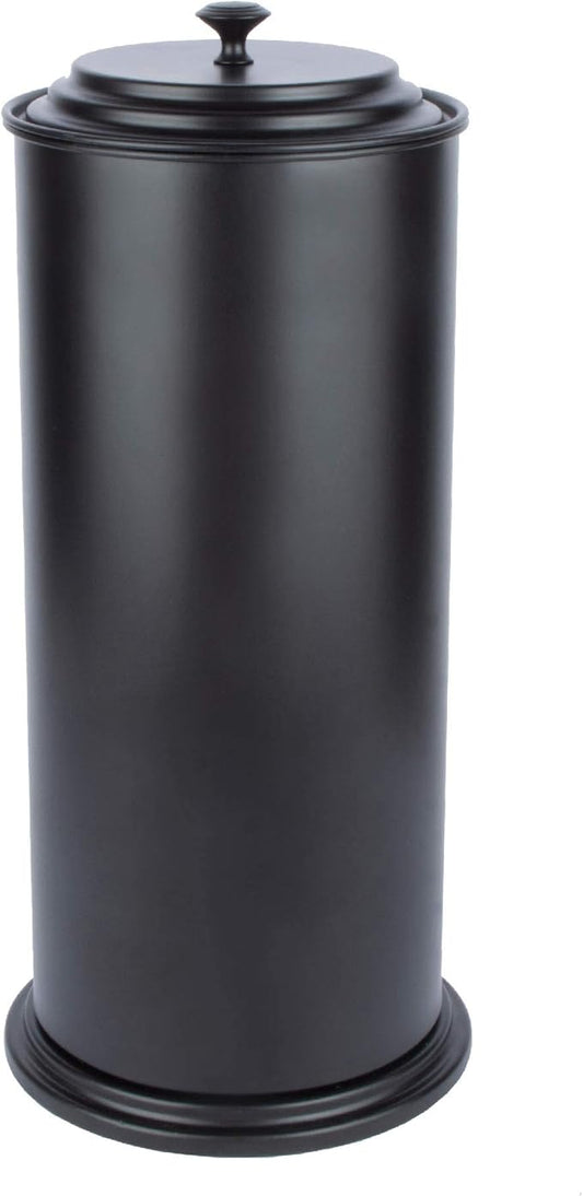 JS Jackson Supplies Free Standing Extra Large Toilet Paper Holder - Matte Black