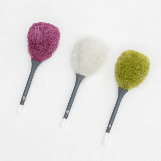 Rocktex 3 Pack Microfiber Delicate Duster & Detail Brush - Dual Ended Duster with Microfiber, Electrostatic and Washable Screen Static Cleaning Tool for Office, Car, Laptop, Screen, Keyboard, TV