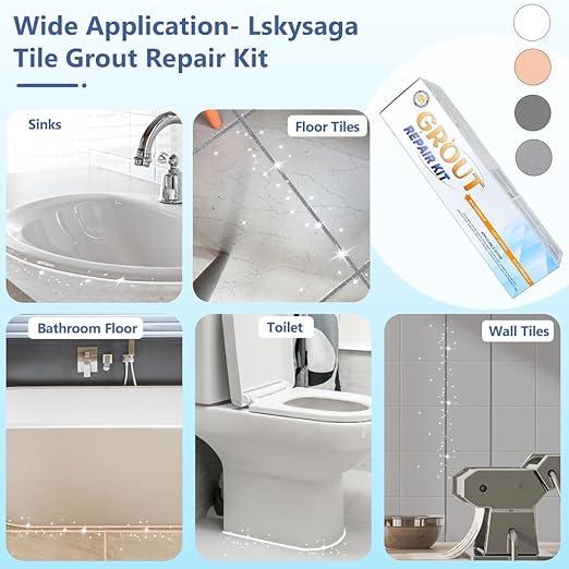 Tile Grout Repair Kit - 17.64oz Beige Grout Filler for Shower, Bathroom & Floor Tile - Waterproof Grout Sealer to Restore & Renew Grout Lines - Quick Drying, Easy to Use Tube