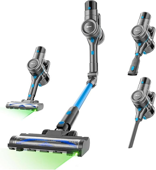 Apical Life Cordless Vacuum Cleaner, 23Kpa 300W Stick Vacuum with Foldable Tube, 45 Mins Runtime, LED Headlight, HEPA Filter, Wall-Mounted Storage, 3-in-1 for Carpet and Hard Floor