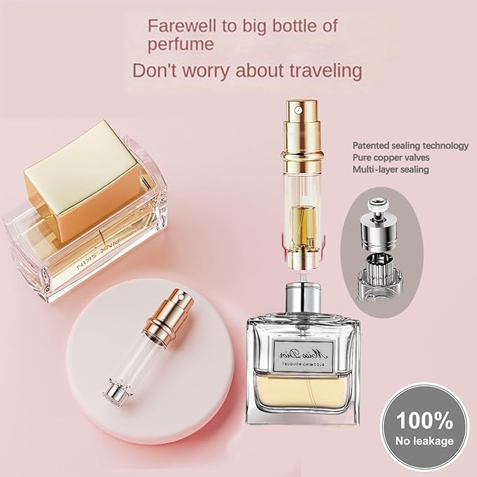 Travel Perfume Bottle Refillable,Perfume Travel Refillable Mini Spray Bottles Leather Cologne Dispenser, Portable Empty Spray Bottle Cologne Dispense Filling Atomizer 5ml (Green)
