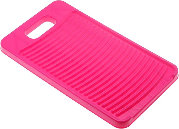 1 Pcs 11-inch Rrose Red Non-slip Mini Washboard Plastic Washboard for Home Use Suitable for Washing Small Clothes