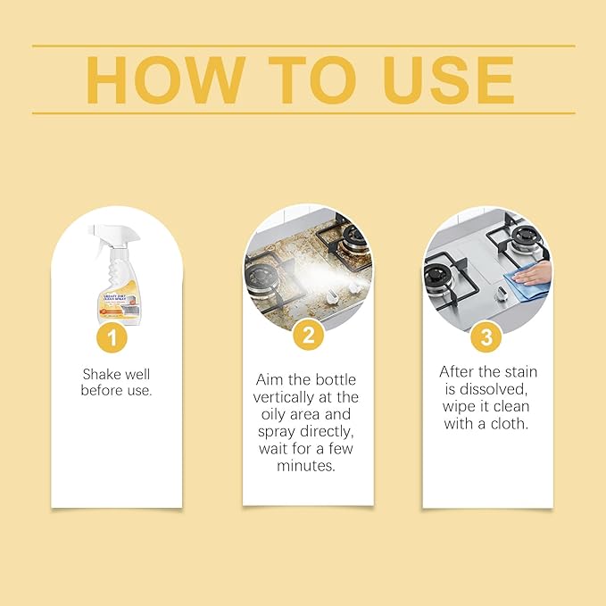 2025 New Greasy Dirt Clean Spray, Multifunctional Powerful Kitchen Foam Cleaner, Fast Foaming and Stain Removing, Heavy Oil Stain Cleaner Kitchen for Oven, Stove, Range Hood (2pcs)