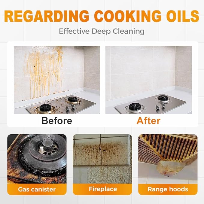 Stubborn Stains Cleaner, 2025 Upgraded Powerful kitchen Degreaser, Multipurpose Stain Removal Cleaners, Stove Cleaner for Gas Stove Top, Kitchen, Bath Shower Glass (9, Three sets)