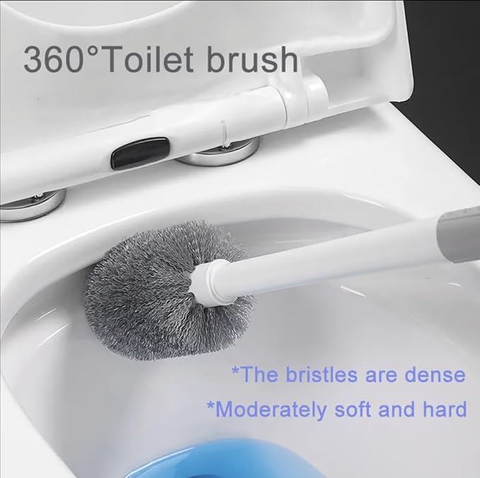 Toilet Plunger Bowl Brush 4 in 1 Combo with Holder Keep Your Bathroom Spotless with Our Toilet Bowl Brush (Set of 1) Number of Item 4