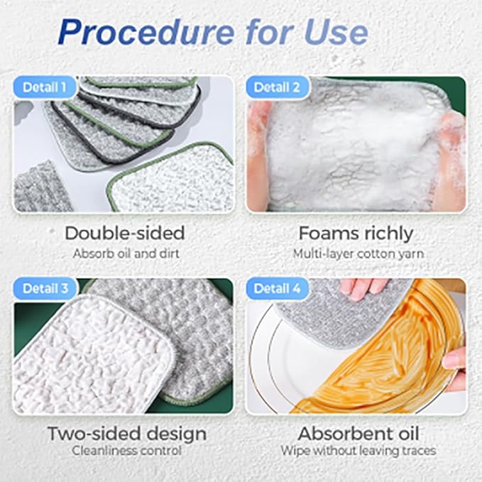 Double-Side Scratch-Free Wire Dishcloth, Multipurpose Wire Dishwashing Rags for Wet and Dry Non Scratch Dishcloth Rag, Reusable Metal Scrubbing Pads Sponge Cloths for Kitchen Cleaning (10pcs)