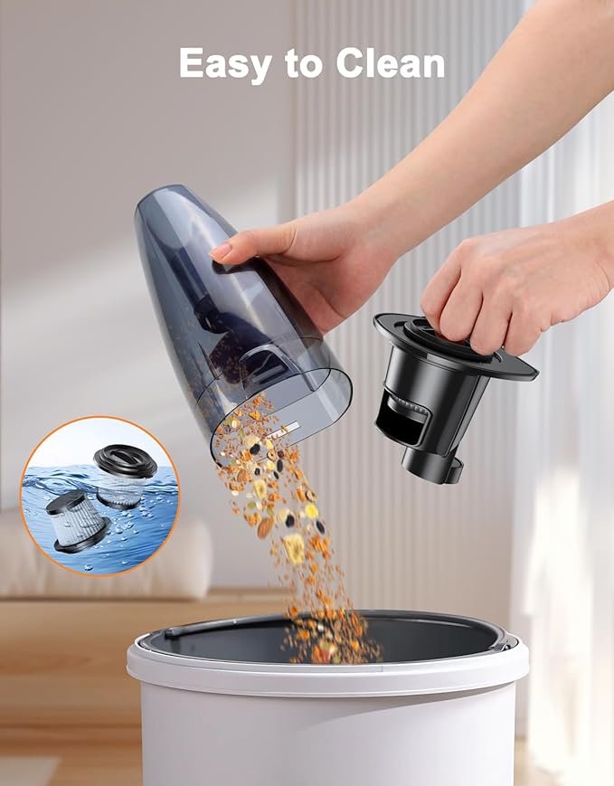Otemly Handheld Vacuum Cordless Rechargeable 9KPA - [2H Fast Charging Dock] Portable Car Vacuum Cleaner High Power Suction with LED Light, 2 HEPA Filters, Dust Busters Wet Dry for Home/Car/Office/Pet