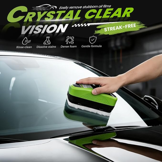 PVZXR Automotive Oil Film Cleaning Brush,Glass Cleaner, Car Windshield Cleaner, 150ml Automotive Oil Film Cleaning Brush - Preserve Clarity, Immediately See the Effects (2PCS)
