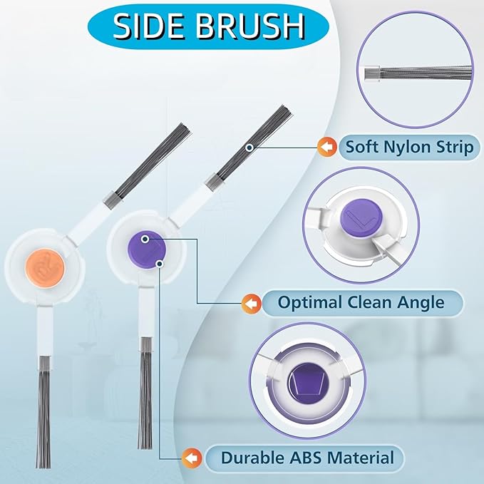 Avaenzo Replacement Kit Compatible with Narwal Freo Robot Vacuum | 1 Roller Brush, 3 HEPA Filters, 6 Side Brushes | Durable Accessories for Enhanced Cleaning Performance