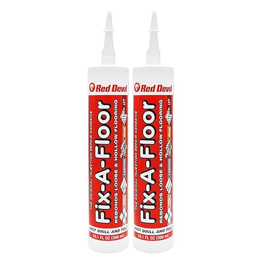 Original Fix-A-Floor Loose Tile Repair Adhesive for All Tile, Ceramic, Marble, Stone & Wood. Custom Tip for All Grout Sizes 10.1 oz-Pack of 2 *for Best Results Use The Proven Power of a Caulk Gun*