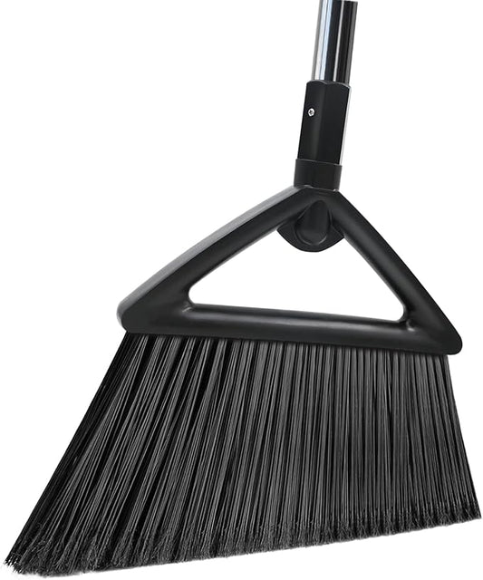 PUTNATRUE Heavy Duty Commercial Broom,Upgraded Angle Brooms for Sweeping Indoor and Outdoor,Perfect Black Broom of Kitchen,Garage