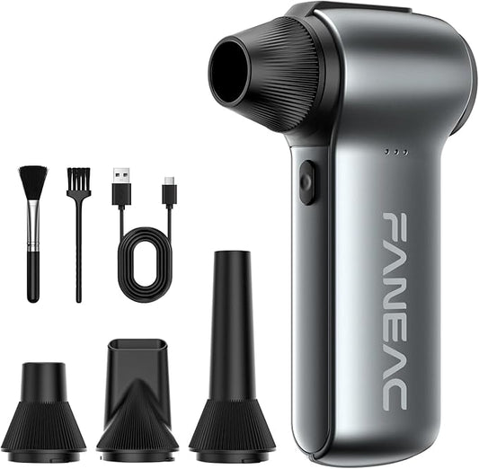 FANEAC X115 Compressed Air Duster - 130000RPM Ultra Power Electric Air Duster, 3-Gear Speed Mini Dust Blower for Computer, Keyboard, Electronics Indoor and Outdoor