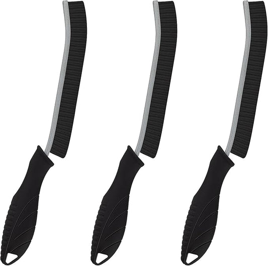 KMOSENIA Cleaning Brush - 3 Pcs Hard Bristle Crevice Cleaning Brush, Grout Brush, Scrub Brush Cleaning Supplies, Gap Cleaning Tools for Bathroom Kitchen Toilet Window Track (3, Black)