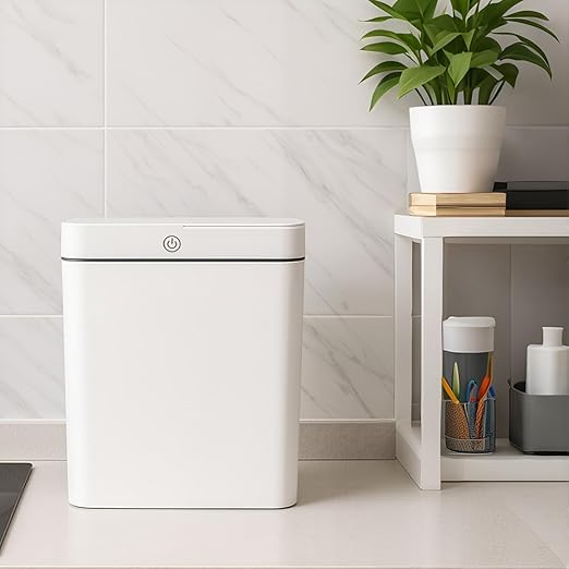 3.2 Gallon White Intelligent Sensor Garbage bin, Supports Multiple Opening Methods, Waterproof Design, Odor Proof Design, Fast Response, Suitable for Kitchen, Living Room, Bedroom, Office, etc
