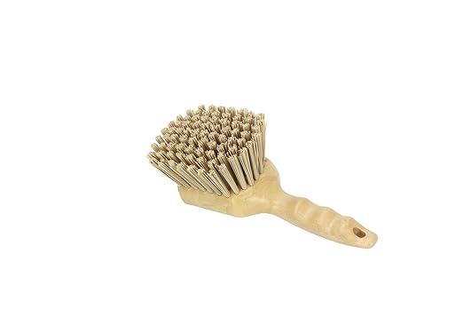 SPARTA 40541EC25 Plastic Scrub Brush, Utility Brush, Kitchen Brush With Hanging Hole For Cleaning, 8 Inches, Tan, (Pack of 6)
