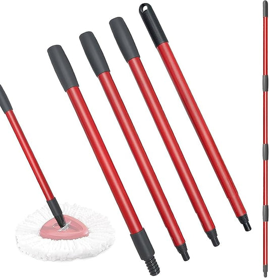 Qulable Spin Mop Replacement Handle - 4-Section 30" to 58" Mop Handle Replacement Stick, EasyWring Handle for Floor Cleaning (Mop Head & Base Not Included)