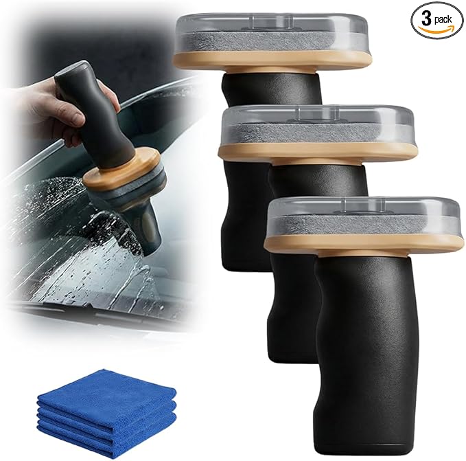 Handheld Glass Oil-Film Remover, 2026 Upgrade Glass Emulsion Cleaner, New Glass Cleaning Board, Automotive Oil Film Cleaning Brush for Car Windows (3, Medium)