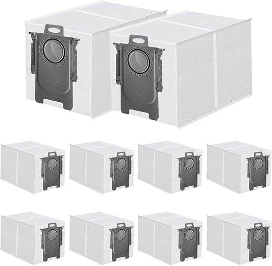 ApexOne 10 Packs Dust Bags for Roborock Saros 10/ 10R, Q Revo, Qrevo S/Slim, S8 MaxV Ultra, S8 Max Ultra, Qrevo MaxV/Pro/Curv/Curv S5X/ Edge/Edge S5A Robot Vacuum Cleaner, 3.2L Large Capacity