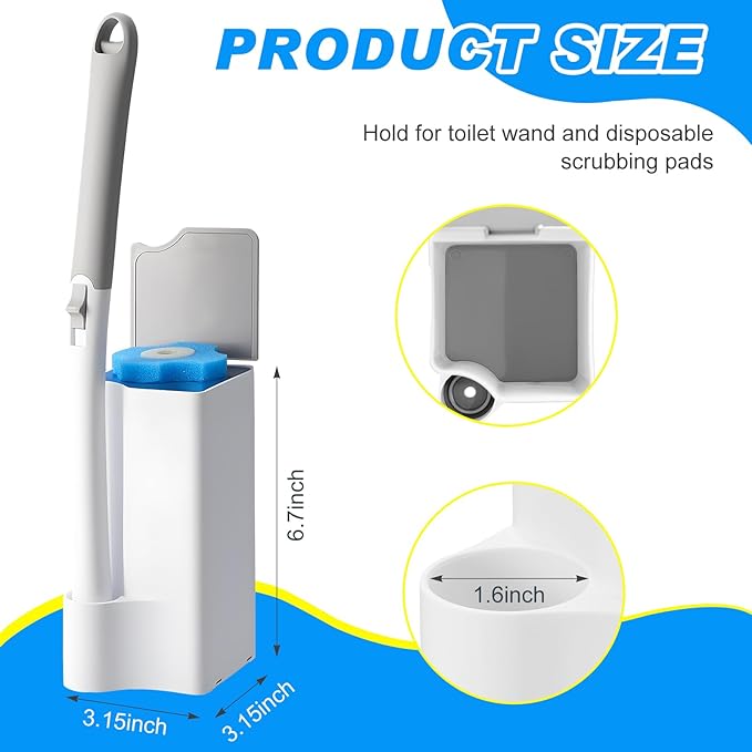 Weysat 4 Pack Wand Holder White Bathroom Storage Organizer for Cleaning Brush Accessories, Space Saving Brush Caddy for Home Bathroom
