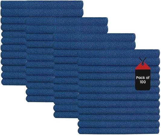 Premium Blue Huck Towels – (100 Pack) 15 x 27 inches 100% Cotton Bulk Towel for General Cleaning, Auto Shop, and Hospital Use, Super Absorbent, Machine Washable Cloth