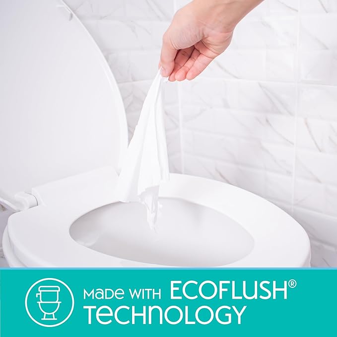 Nice 'N CLEAN Extra Large Flushable Wipes | 40% Larger Wipes | 6.8" x 7.5" Unscented XL Adult Wet Wipes | Septic and Sewer Safe | Fragrance Free, Hypoallergenic, Plant Based | 180 Butt Wipes
