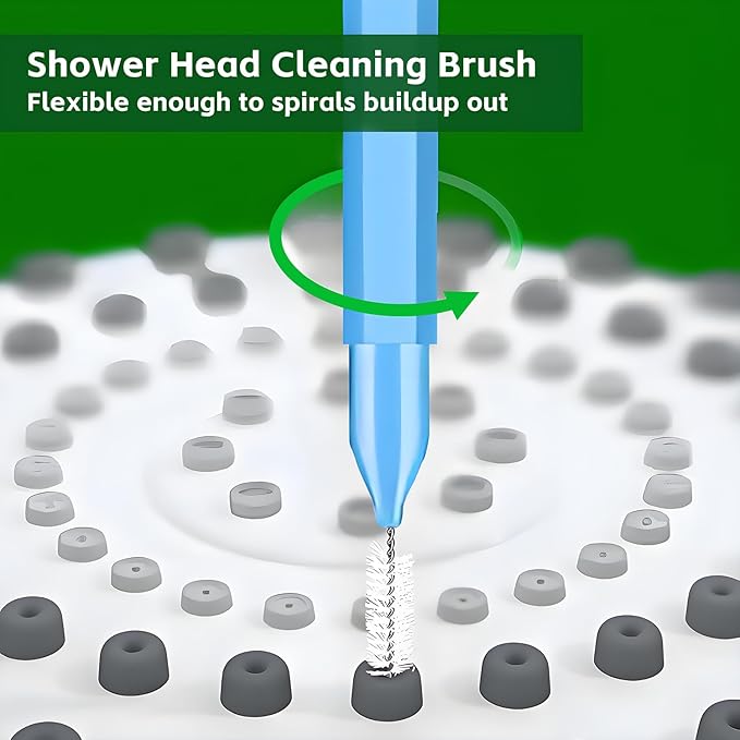 uadbau Shower Head Cleaner Tool Set, Multi-Size Shower Head Cleaning Brush for Small Hole Anti-Clogging Nozzle with Storage Boxes, Picks Fitting Nozzle Unclogger for Household Bathroom (30 Pcs)