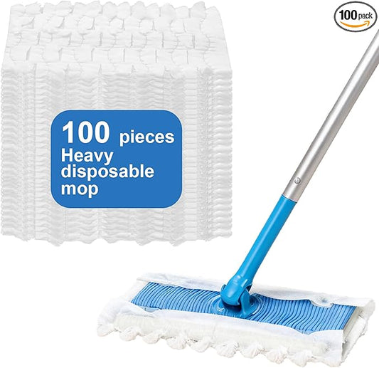 JUUDDENPARTS 100Pcs Heavy Duty Dry Sweeping Cloths Replacement for Swiffer Mop, Microfiber Duster Mop Pad Refills, Disposable for Hardwood and Multi-Surface Cleaning