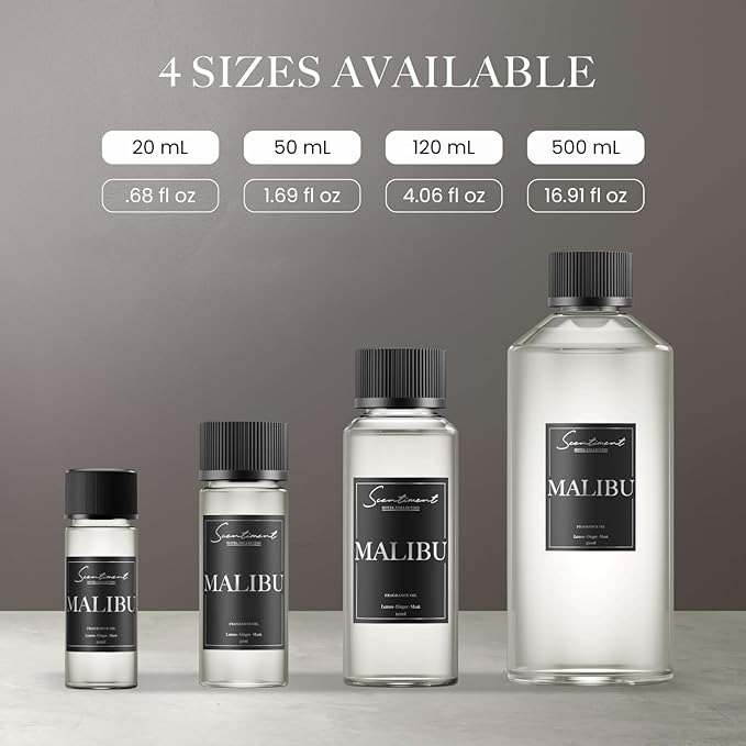Scentiment Diffuser Oil - Malibu Hotel | Aromatherapy Home Fragrance | Inspired by Nobu® Hotel | Luxurious Scent with Notes of Lemon, Ginger, Musk (50 mL)