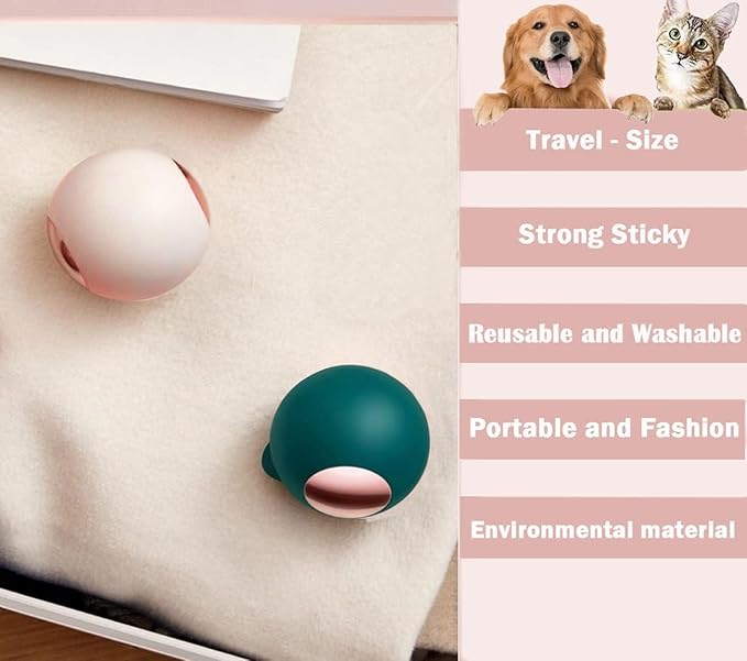 CALMTEE Reusable Gel Lint Roller Ball, Sticky Washable lint Roller Portable Small Dog Cat Pet Hair Lint Remover Tool for Clothes, Pocket Traveling Essentials