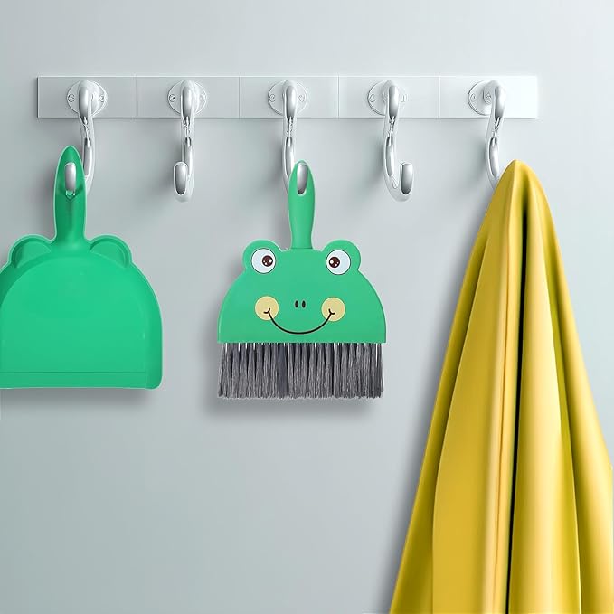 Tyqour Green Small Dustpan and Brush Set Cute Mini Hand Broom and Dustpan Set Portable Durable Desktop Cleaning Supplies for Tabletop Debris Keyboards