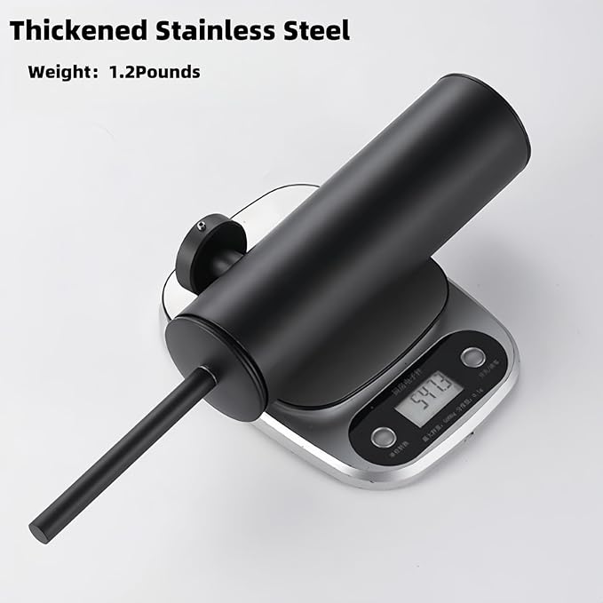 Standing Toilet Brush,Toilet Bowl Brush Holder Set,Bathroom Deep Cleaning Toilet Scrubber Rim Cleaner,304 Stainless Steel Toilet Clean Decorative Accessories for Toilet Cleaning (Matt Black) ﻿