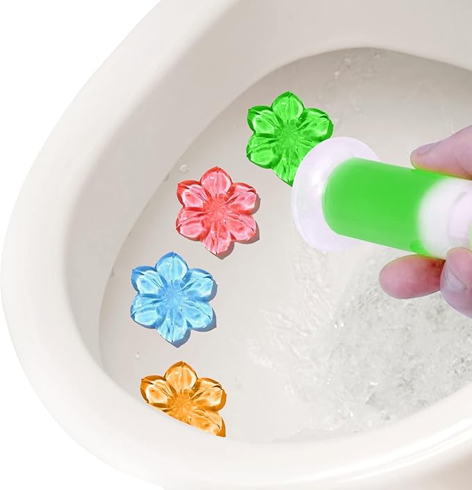 Simple Life Toilet Bowl Cleaner Gel | Fresh Flower Toilet Gel Stamp | Stops Limescale and Stains with Air Freshening Scent | Deodorizing Clean | 32 Stamps, Variety Pack