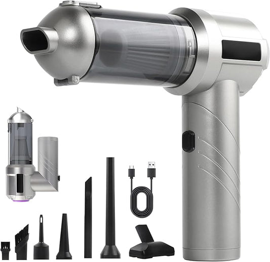 Handheld Car Vacuum Portable Cordless, 18000PA Brushless Motor Hand Held Vacuum and Air Duster, 120W High Power Mini Vacuum Cleaner Foldable with LED Screen for Home, Car, Office, Pet